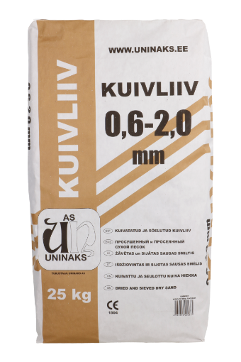 Kuiv liiv Uninaks 0,6-2,0mm 25kg pilt
